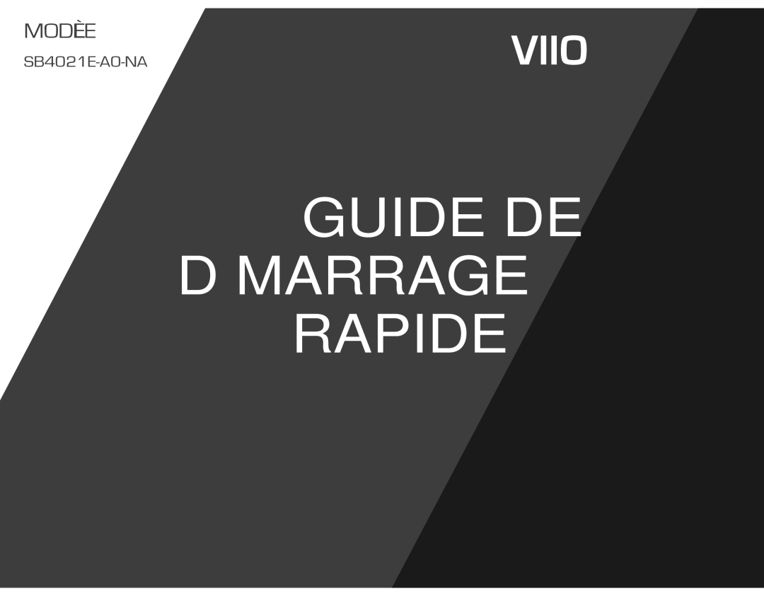 Vizio SB4021E-A0-NA quick start Guide DE Démarrage Rapide 