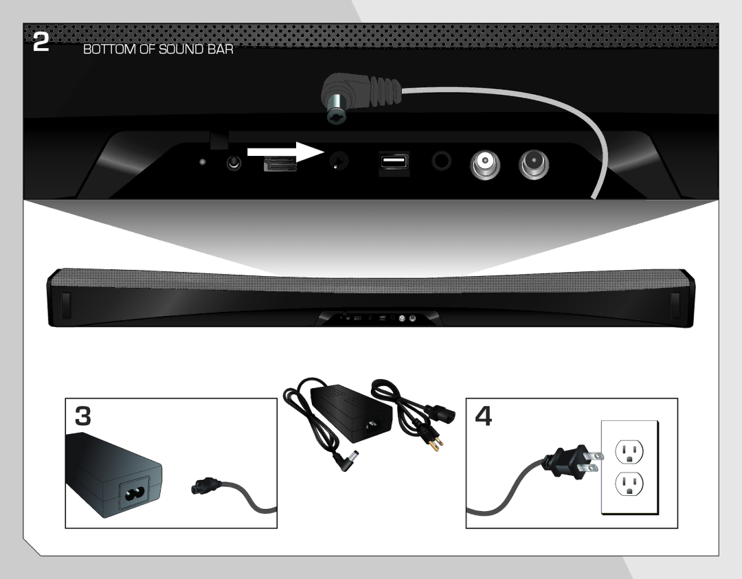 Vizio SB4021E-A0-NA quick start Bottom of Sound BAR 