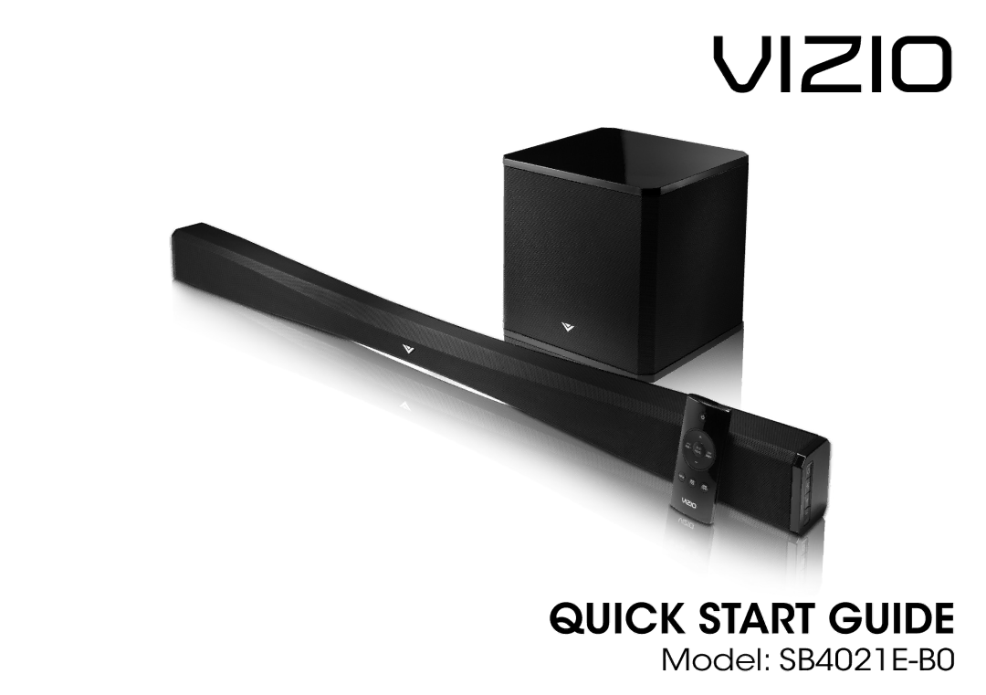 Vizio SB4021EB0 quick start Vizio 