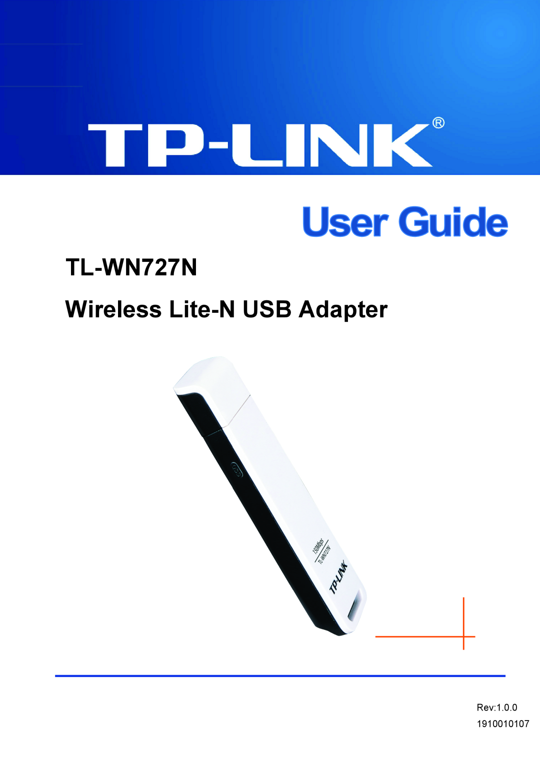 Vizio manual TL-WN727N Wireless Lite-N USB Adapter, Rev1.0.0 1910010107 