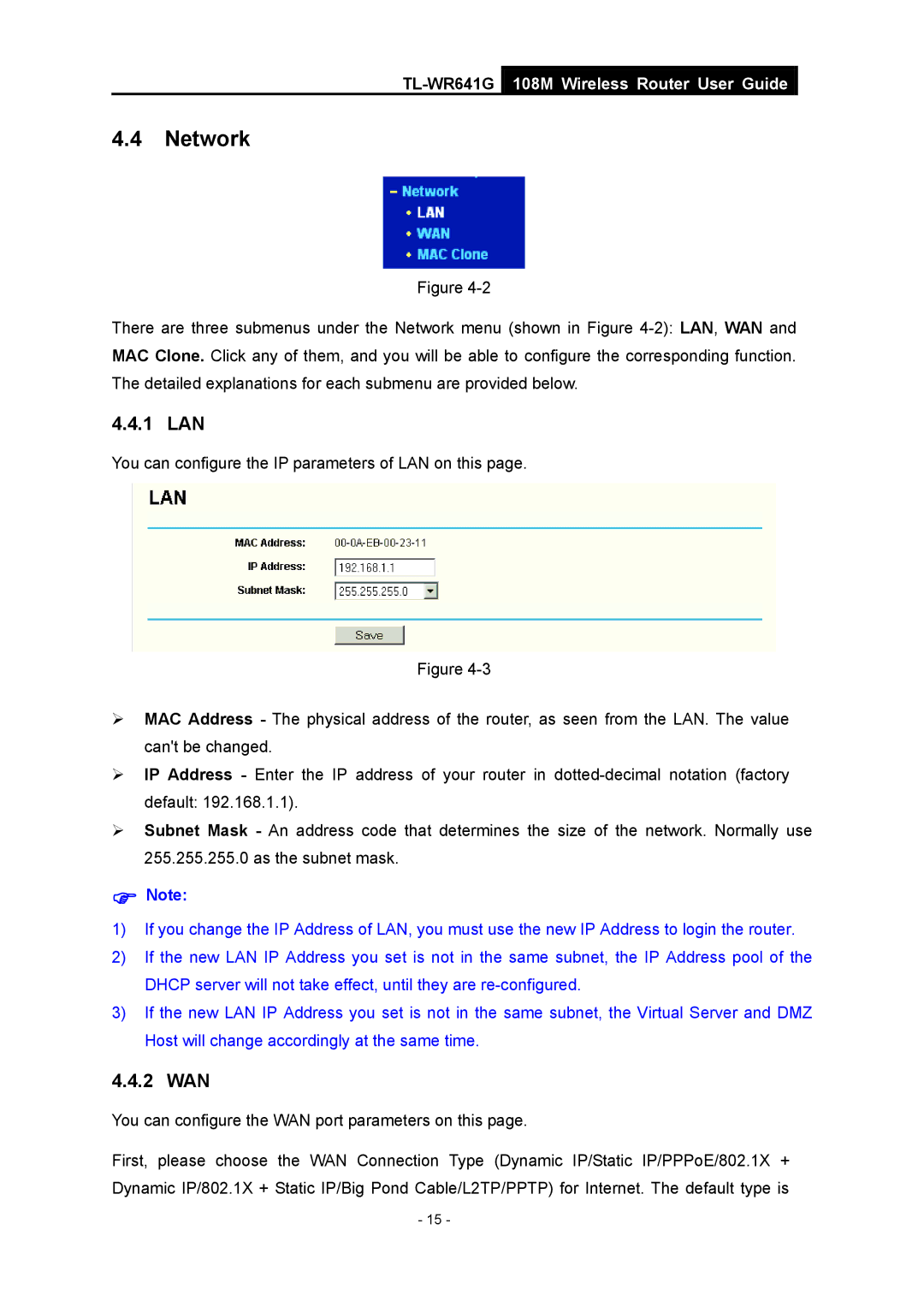 Vizio TL-WR641G manual Network, 1 LAN, 2 WAN 