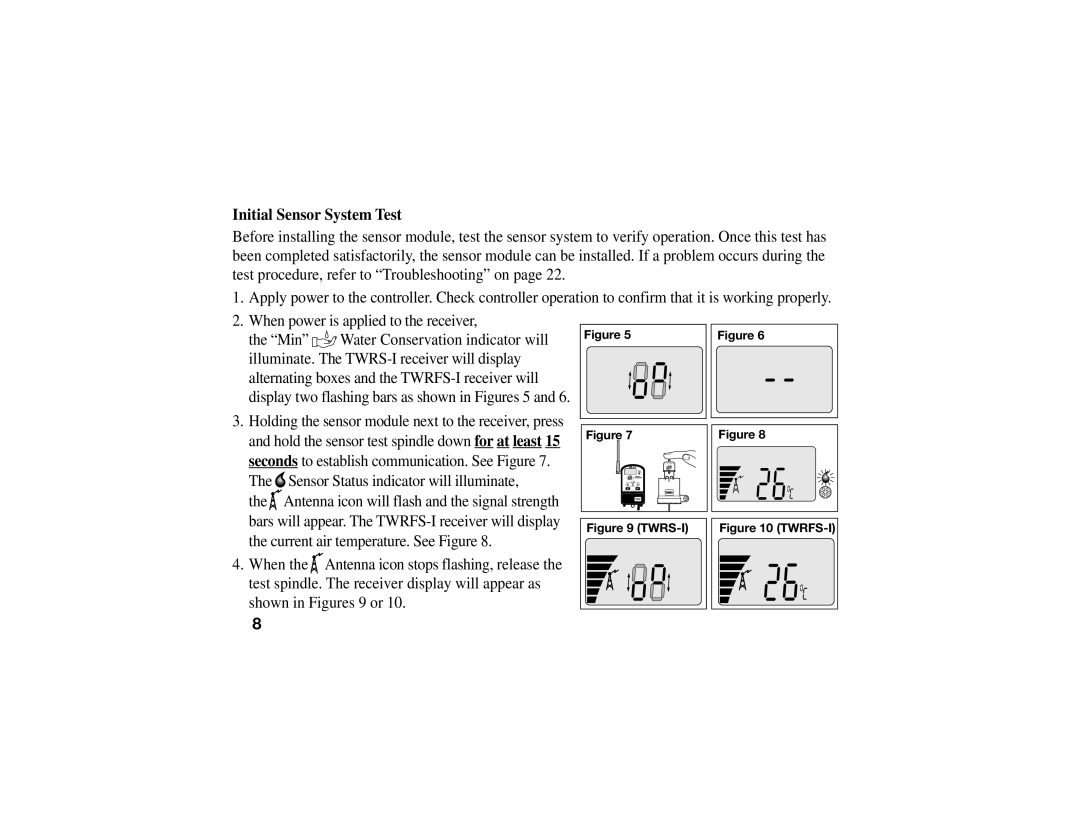 Vizio TWRS-I manual Initial Sensor System Test, Twrs-I 