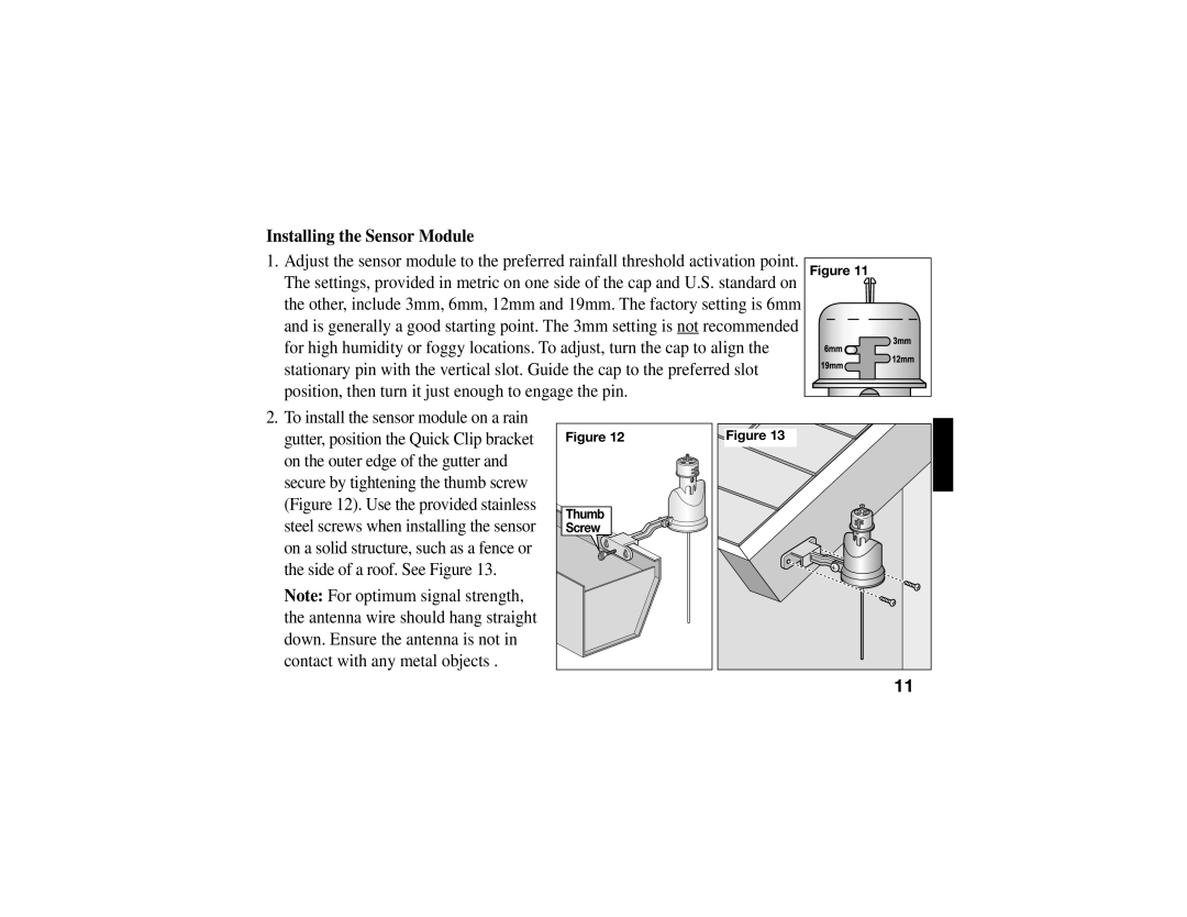 Vizio TWRS-I manual Installing the Sensor Module 