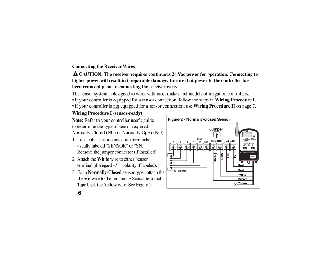 Vizio TWRS-I manual Connecting the Receiver Wires, Wiring Procedure I sensor-ready 