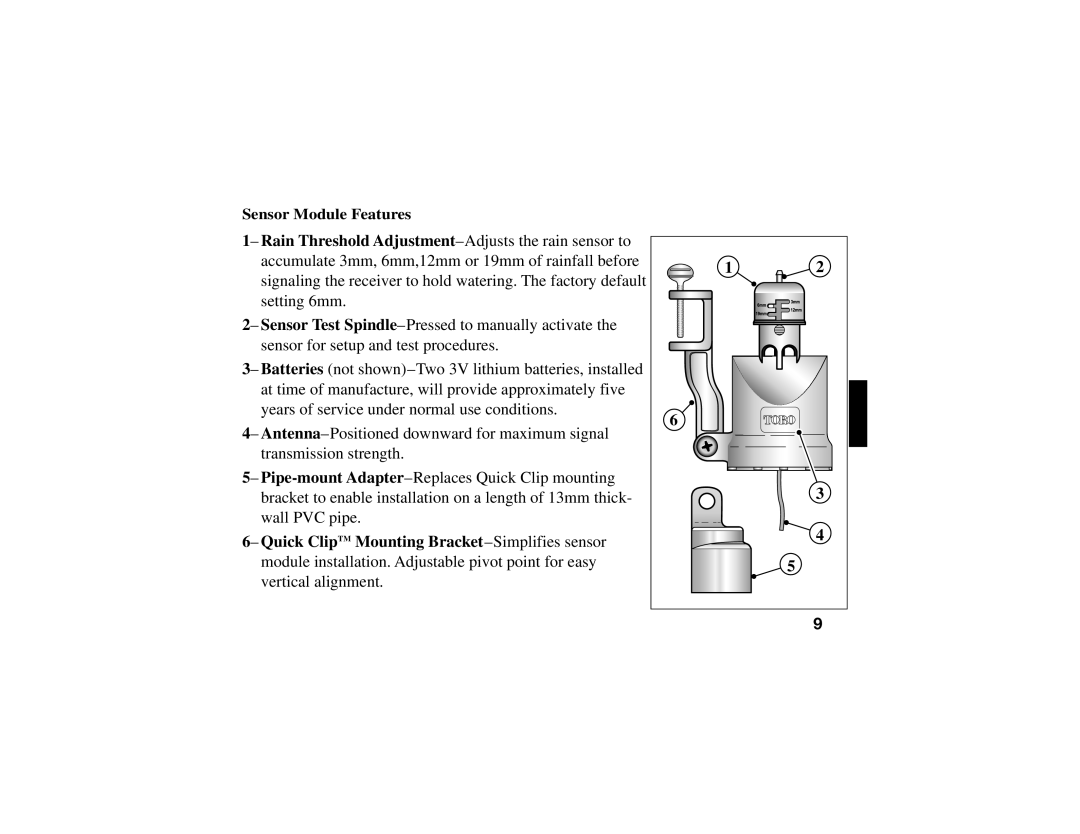 Vizio TWRS-I manual Sensor Module Features 