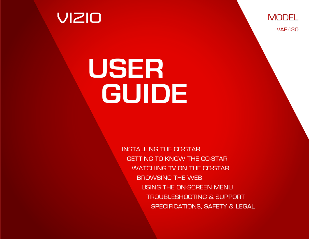 Vizio ISGB03, VAP430 specifications User Guide 