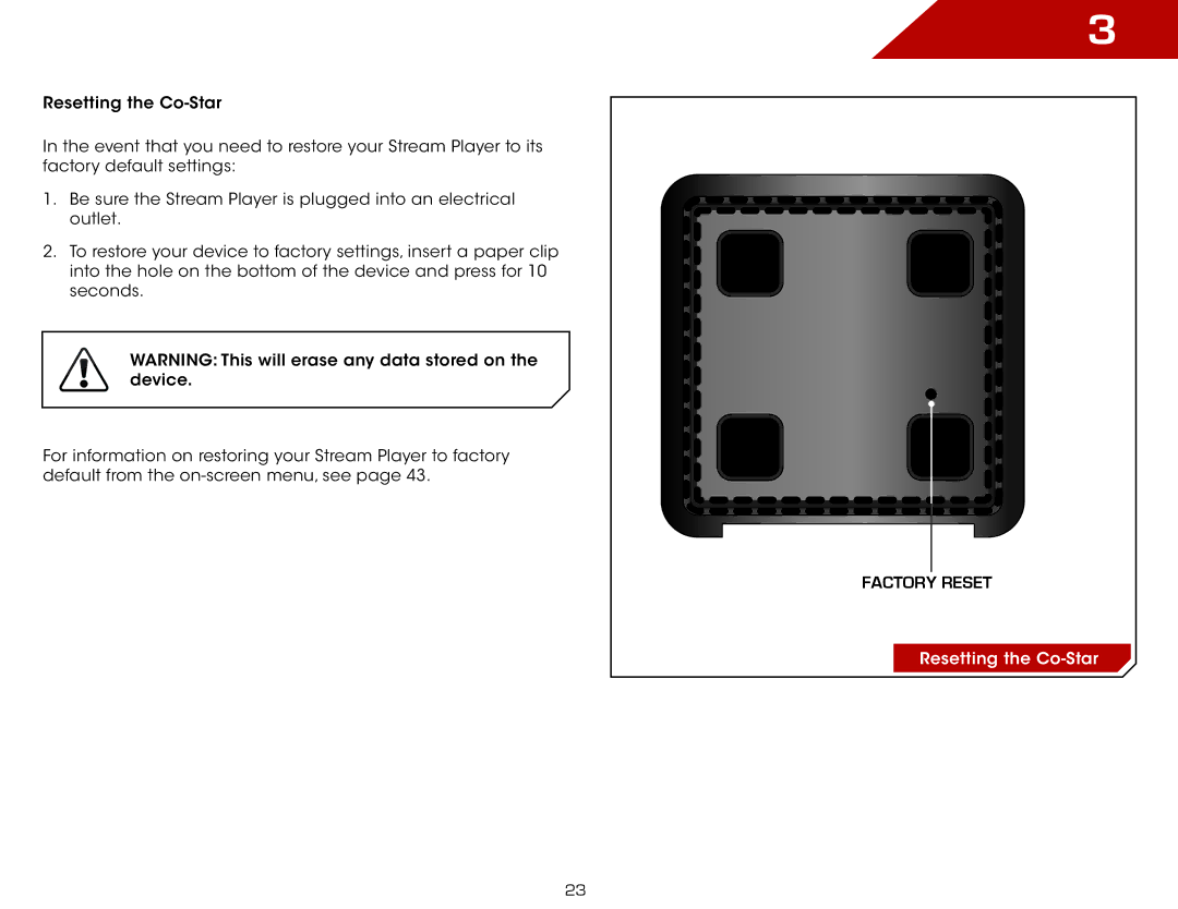 Vizio ISGB03, VAP430 specifications Factory Reset 