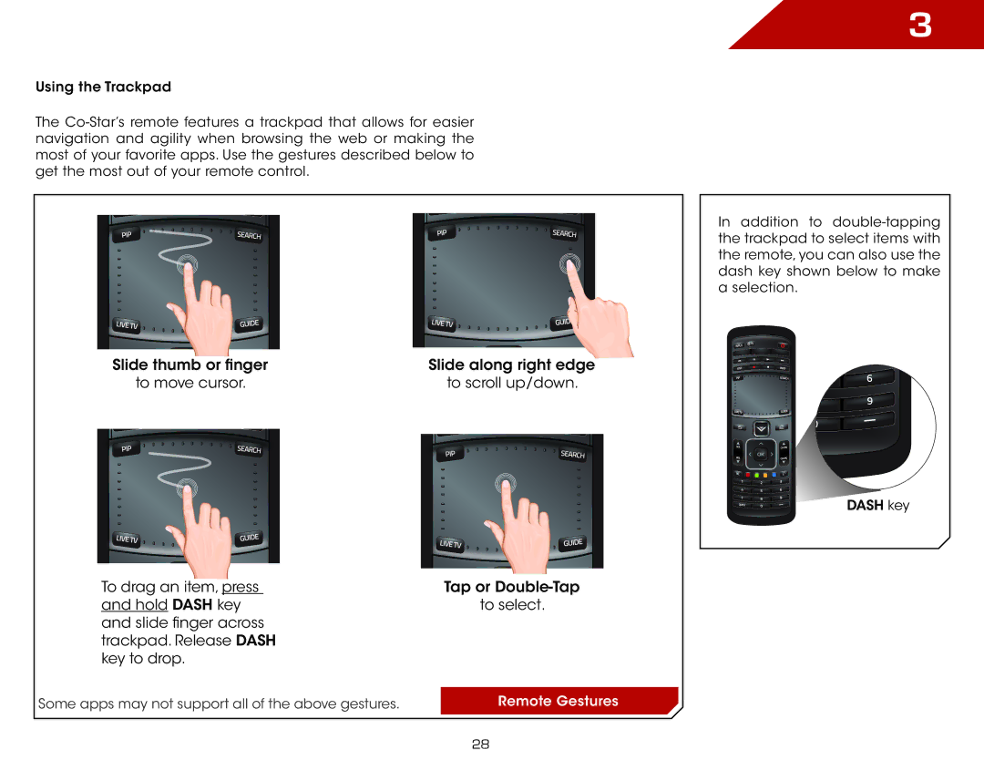 Vizio VAP430, ISGB03 specifications Remote Gestures 