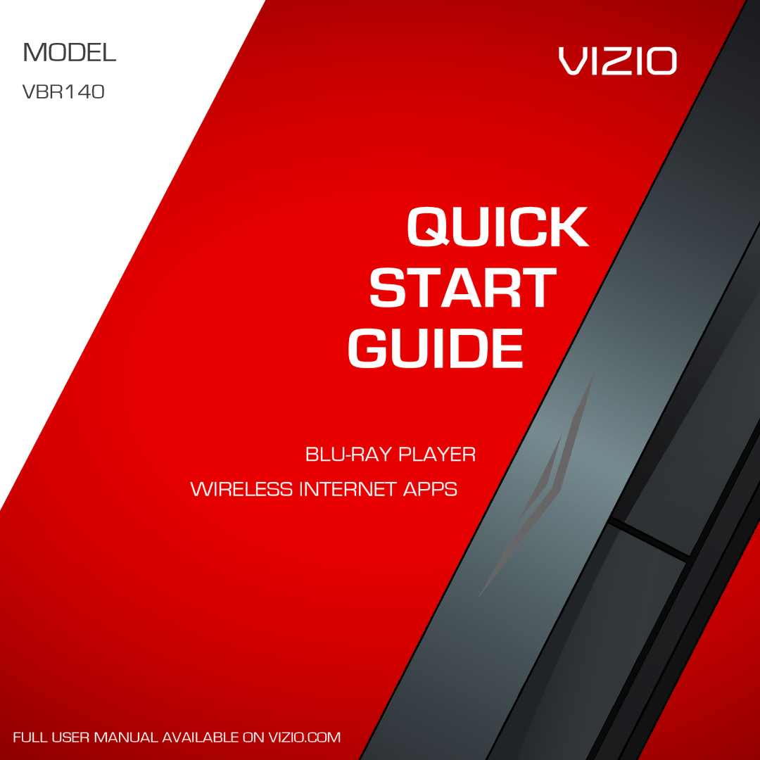 Vizio VBR140 quick start Quick Start Guide 