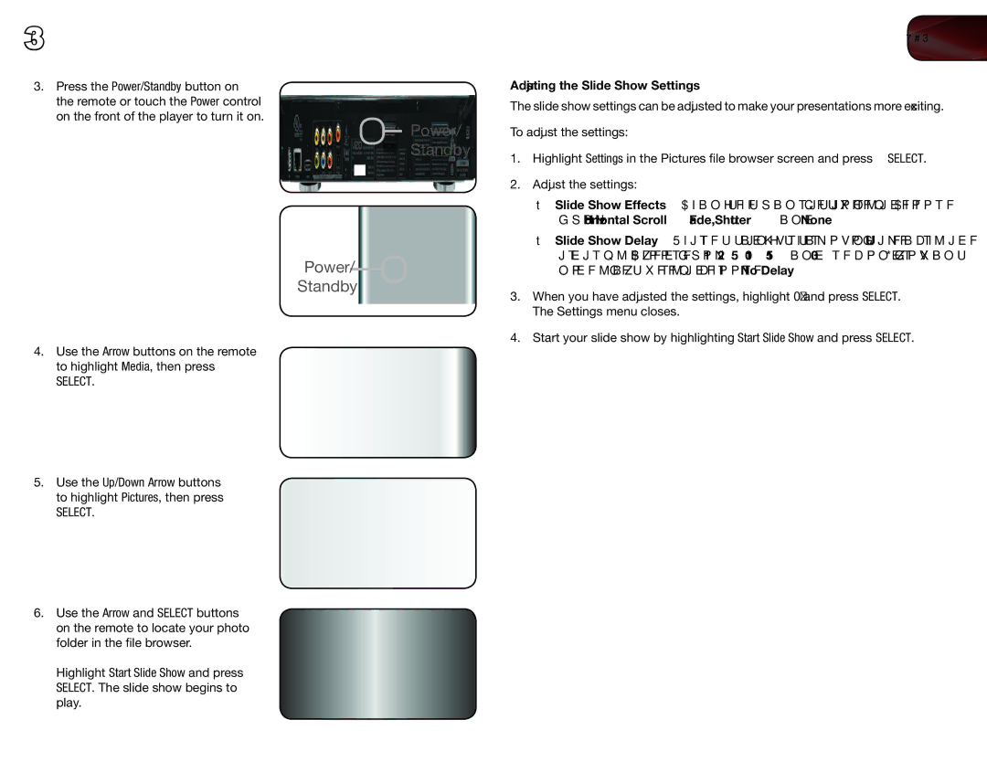 Vizio VBR333 user manual Adjusting the Slide Show Settings 