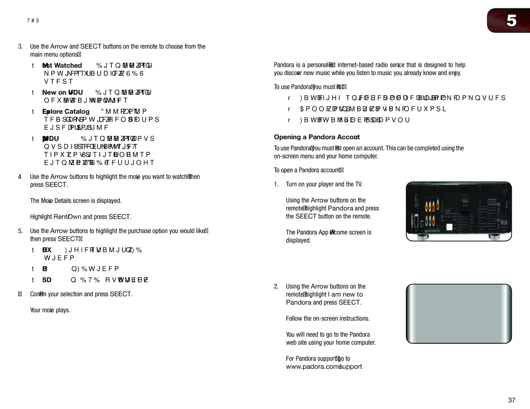 Vizio VBR333 user manual Using the Pandora App, Opening a Pandora Account 