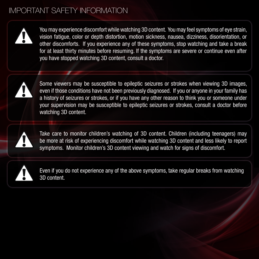 Vizio VBR334 quick start Important Safety Information 