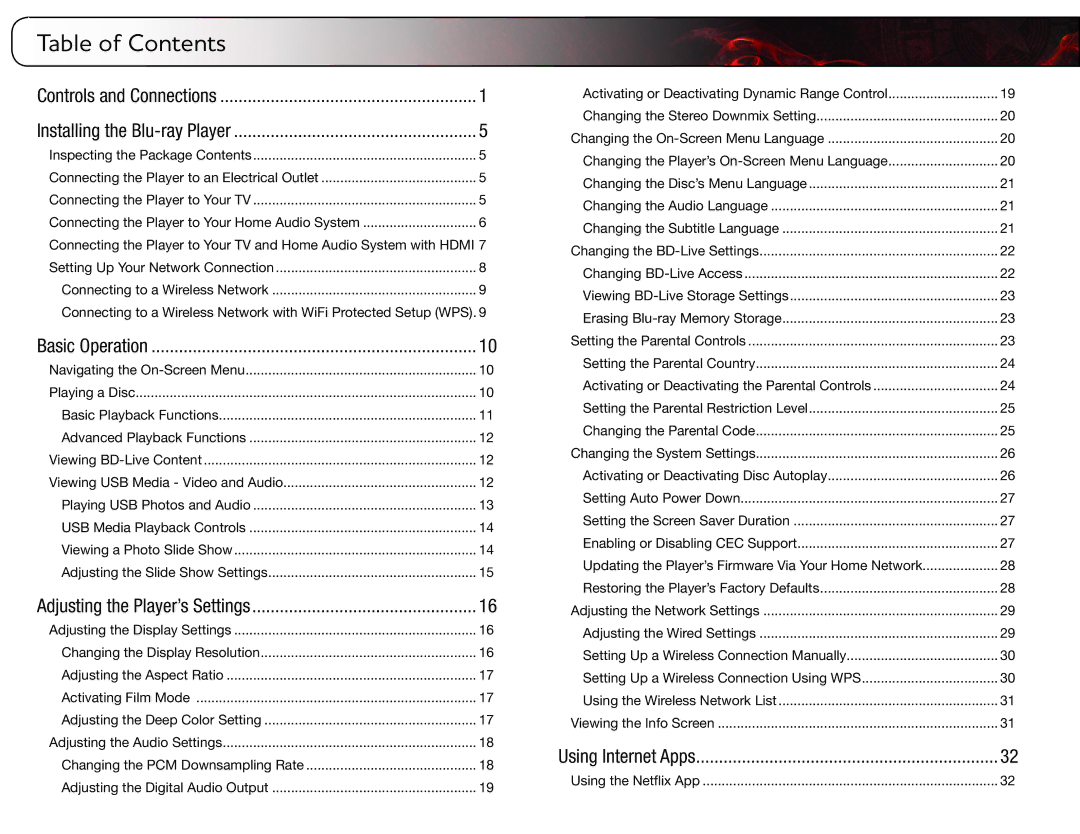 Vizio VBR337 user manual Table of Contents 