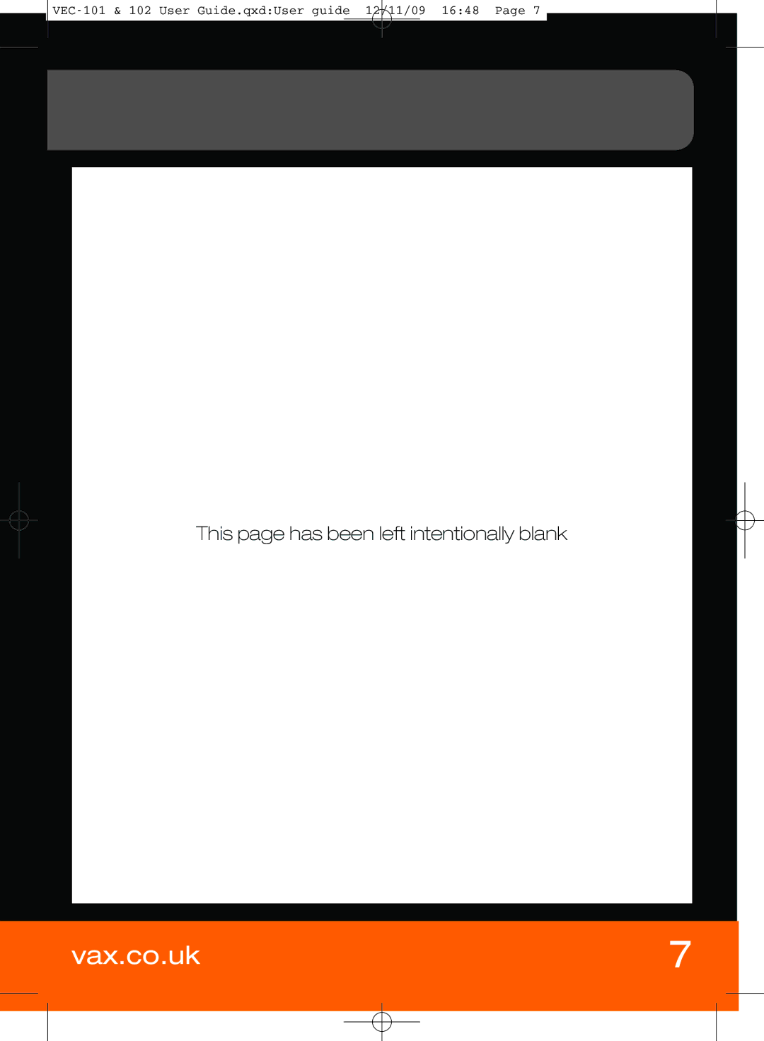 Vizio VEC-101 manual This page has been left intentionally blank 