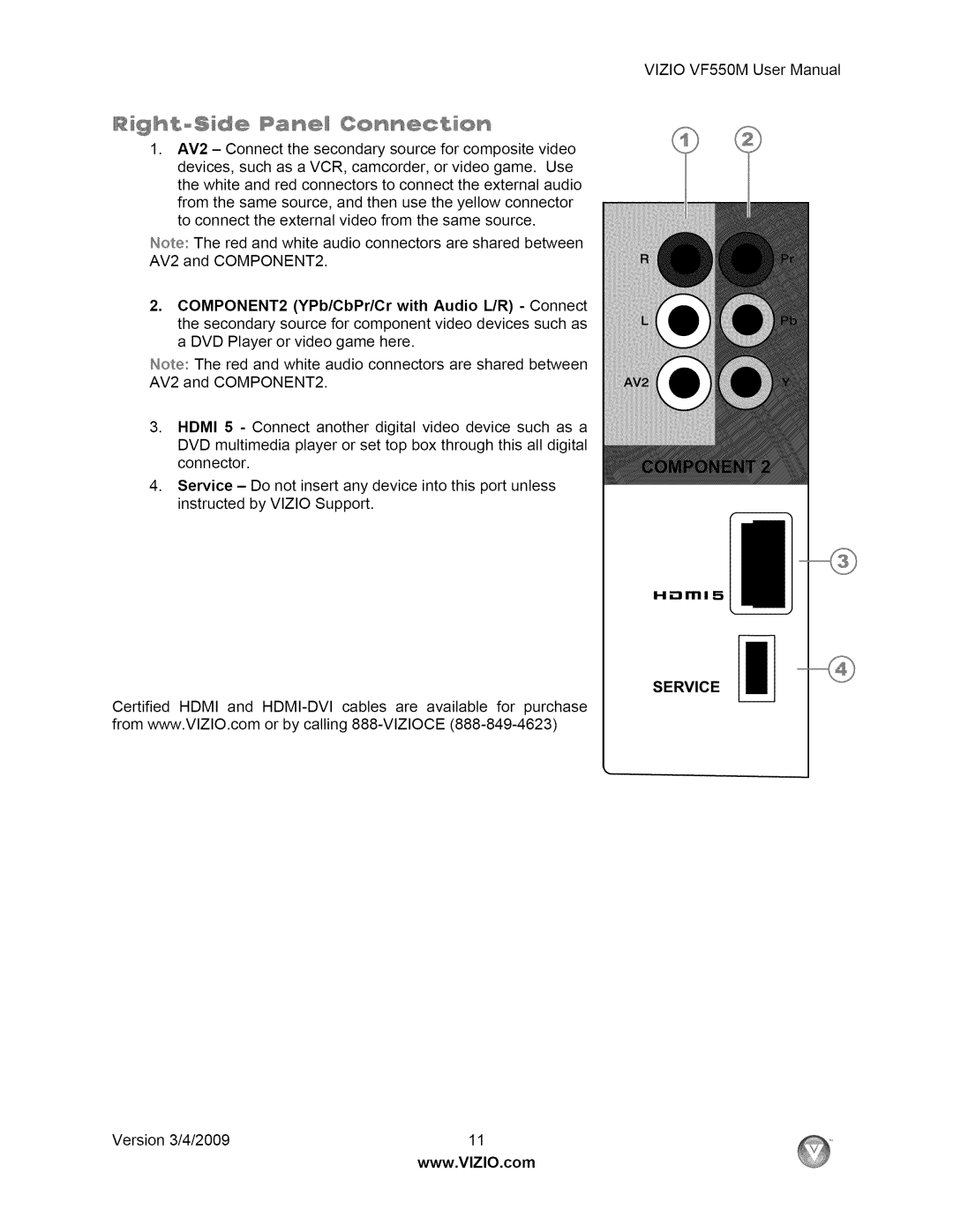 Vizio VF550M user manual Gh%og de 