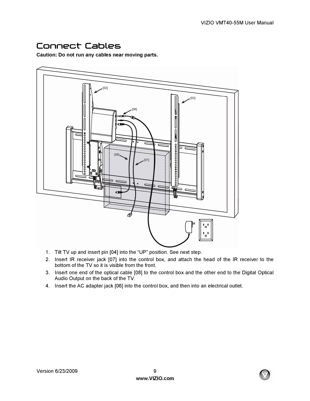 Vizio VMT40-55M user manual Connect Cables 