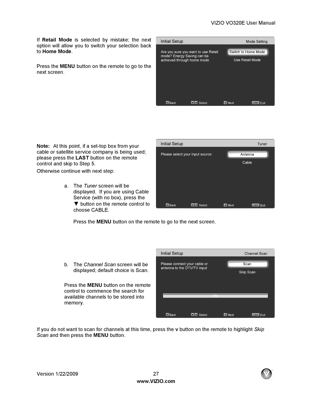 Vizio VO320E user manual 