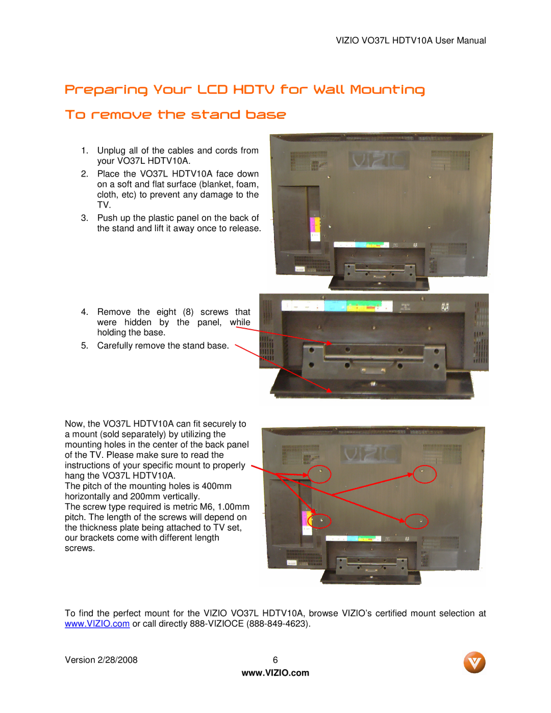 Vizio VO37L HDTV10A user manual 