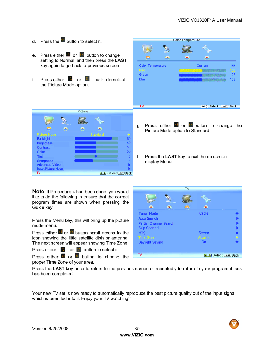 Vizio VOJ320F1A user manual 