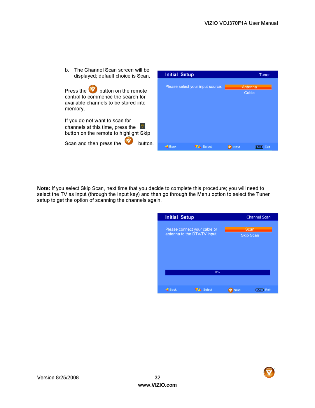 Vizio VOJ370F1A user manual 