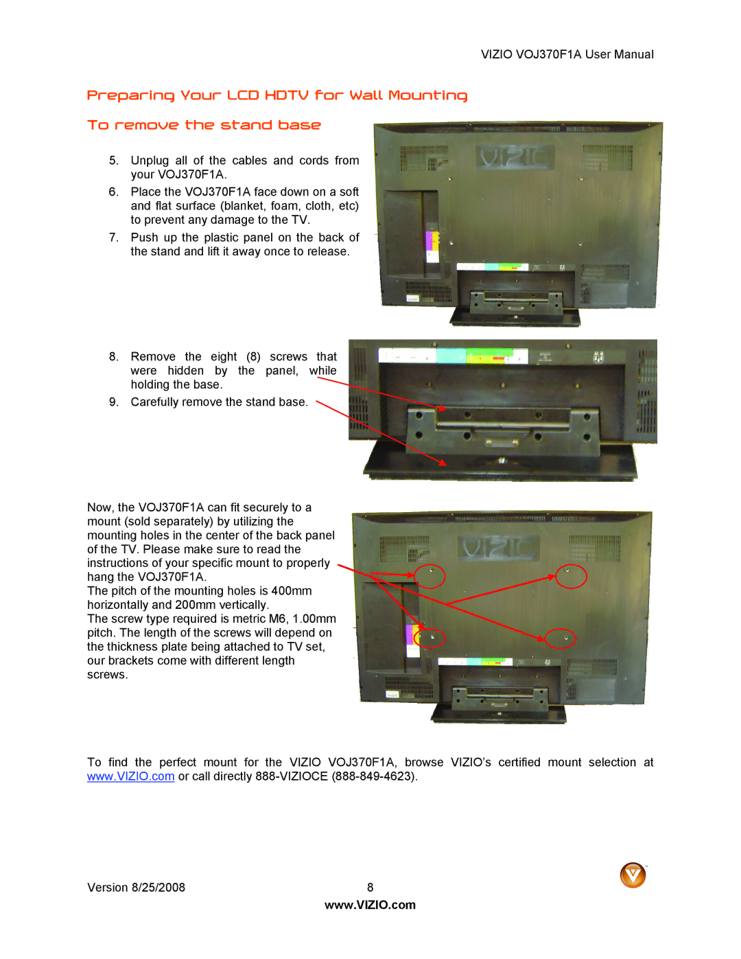 Vizio VOJ370F1A user manual 