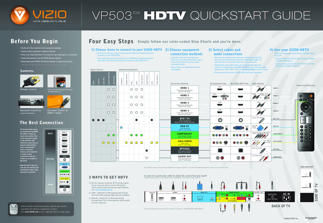 Vizio VP503 manual 