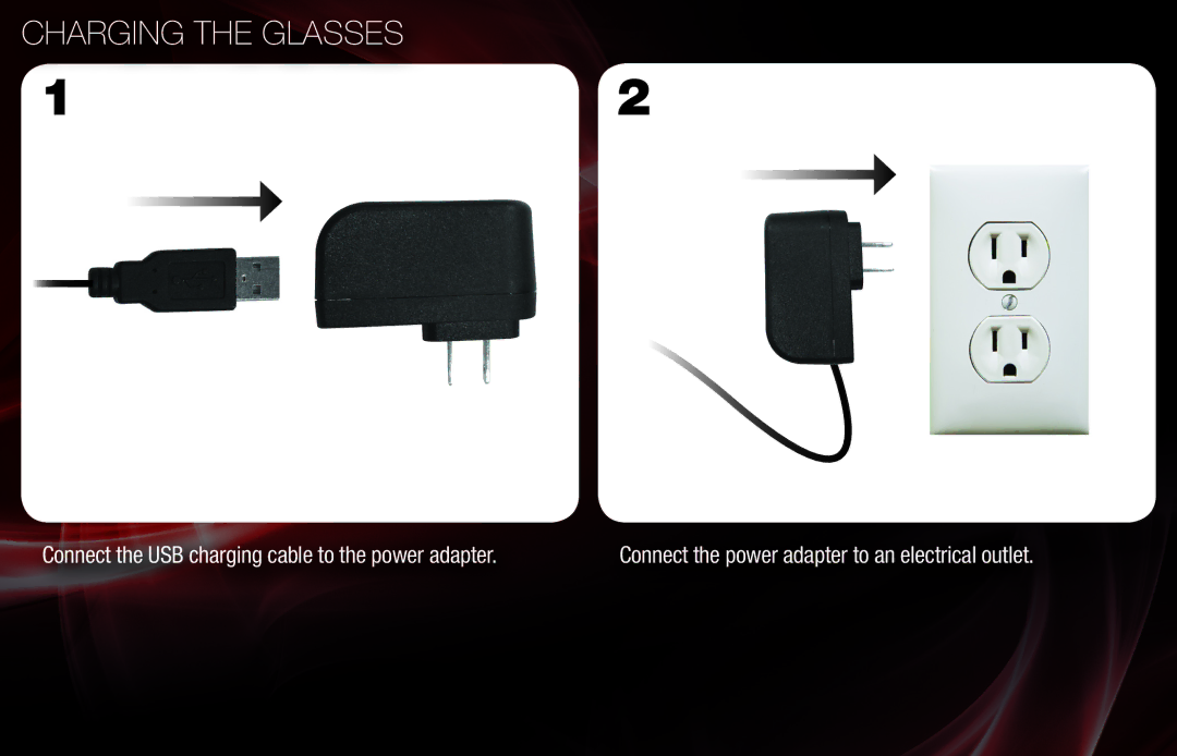 Vizio VSG102 manual Charging the Glasses 