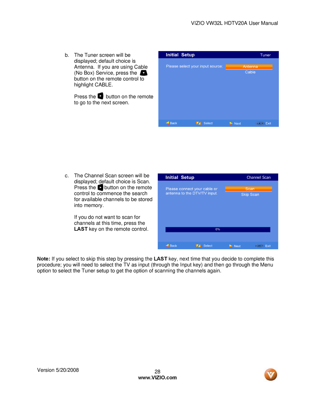 Vizio VW32L manual 