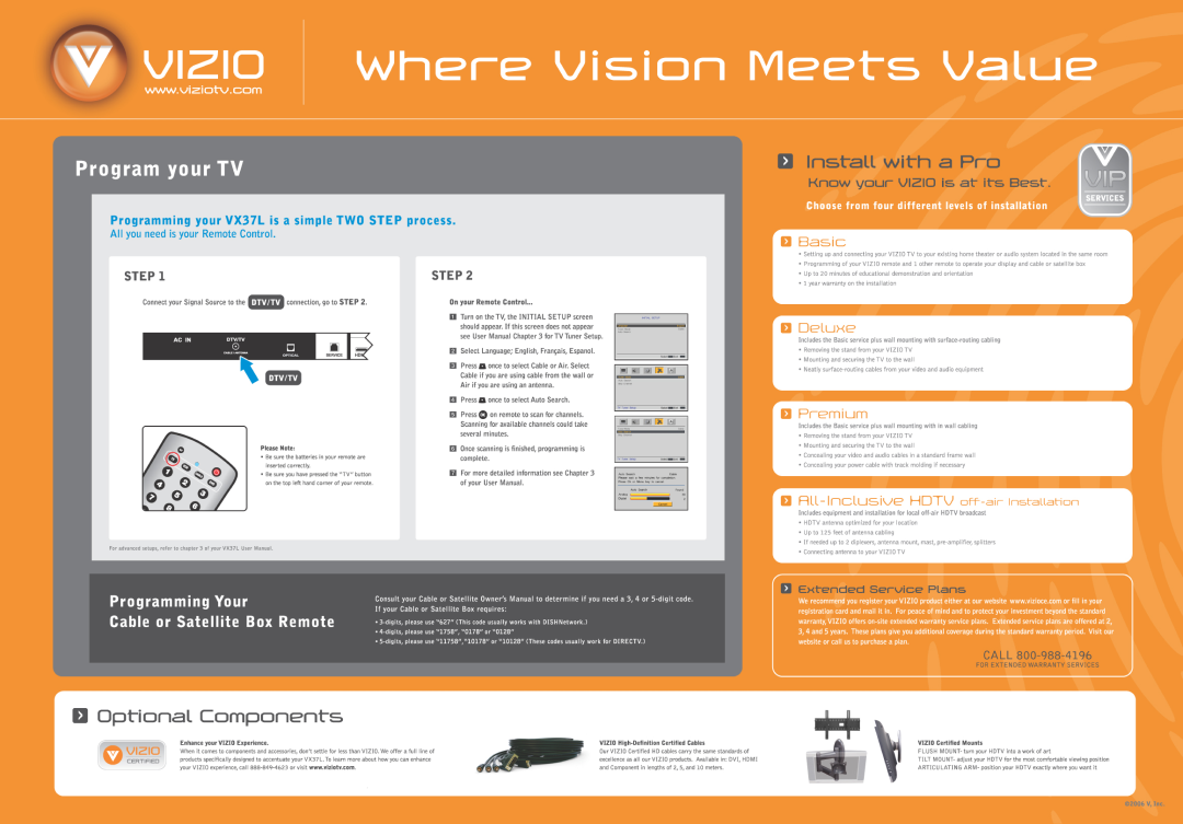Vizio VX37L manual 