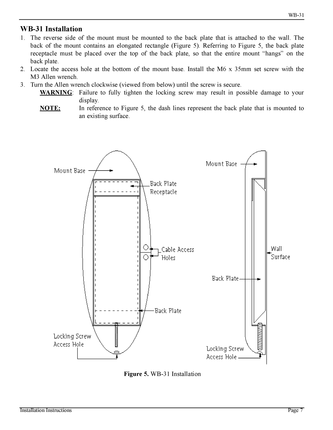 Vizio installation manual WB-31 Installation 