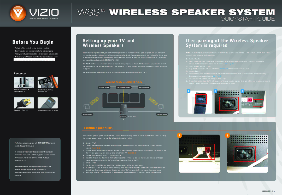 Vizio WSS1A manual 