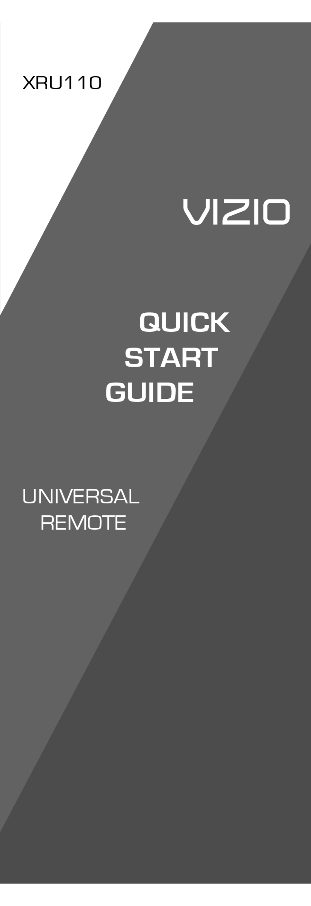 Vizio XRU110 quick start Quick Start Guide 