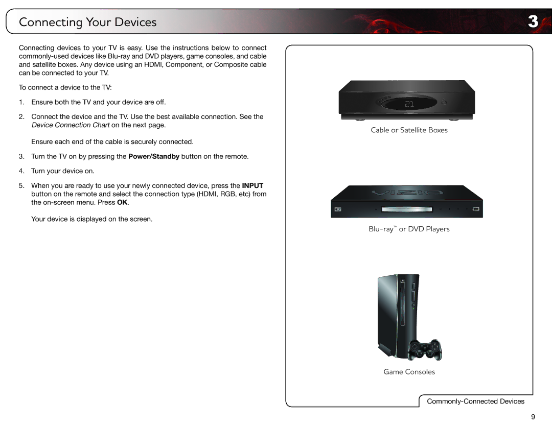 Vizio XVT3D500CM, XVT3D580CM user manual Connecting Your Devices 