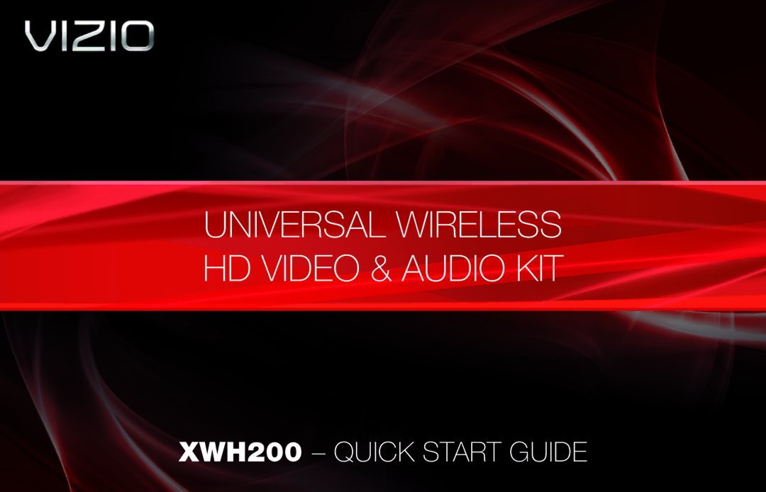 Vizio XWH200 quick start Universal Wireless HD Video & Audio KIT 