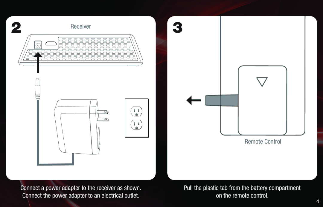 Vizio XWH200 quick start Receiver 