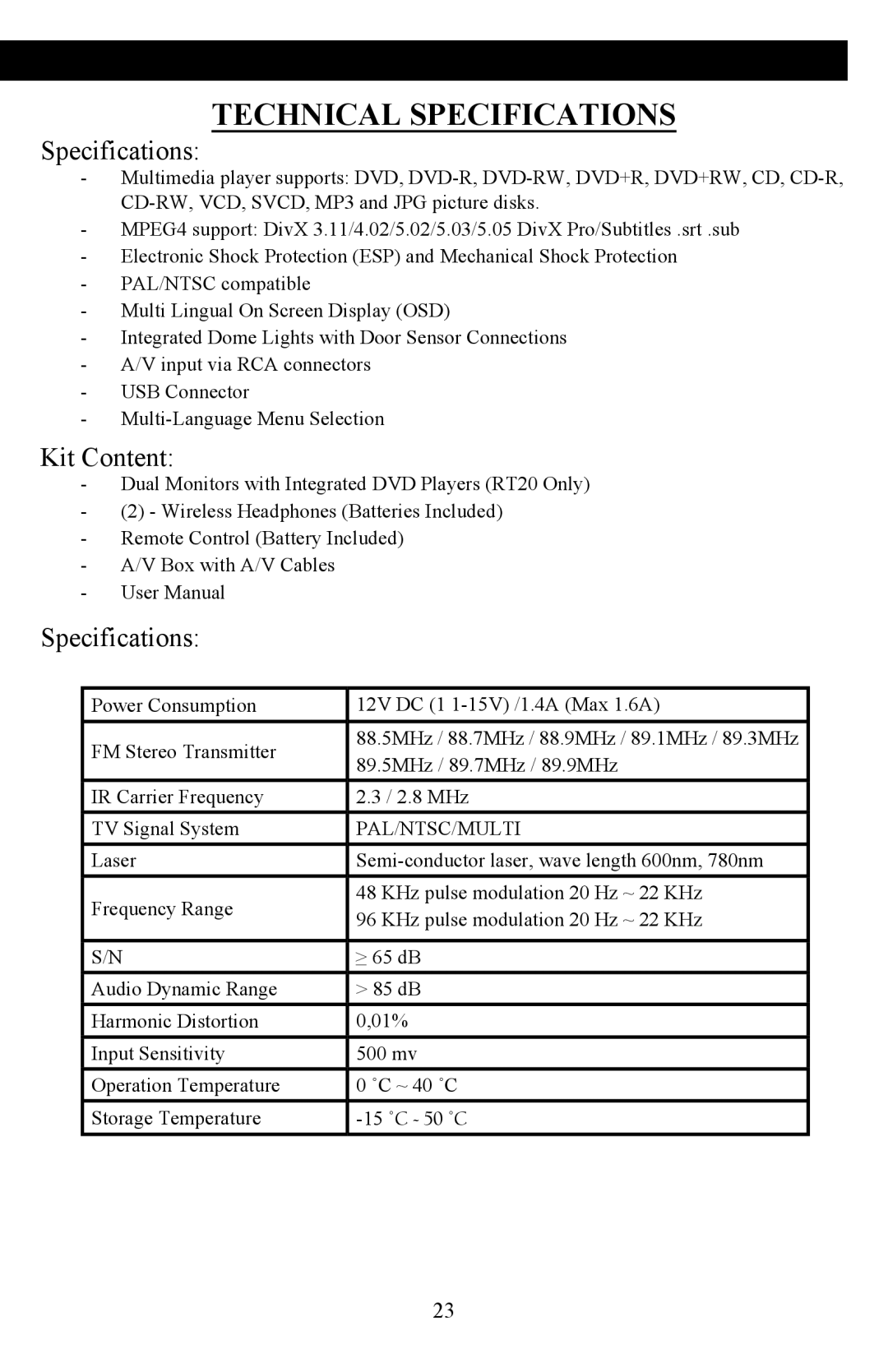 Vizualogic A-1285/6 manual Technical specifications, Specifications 