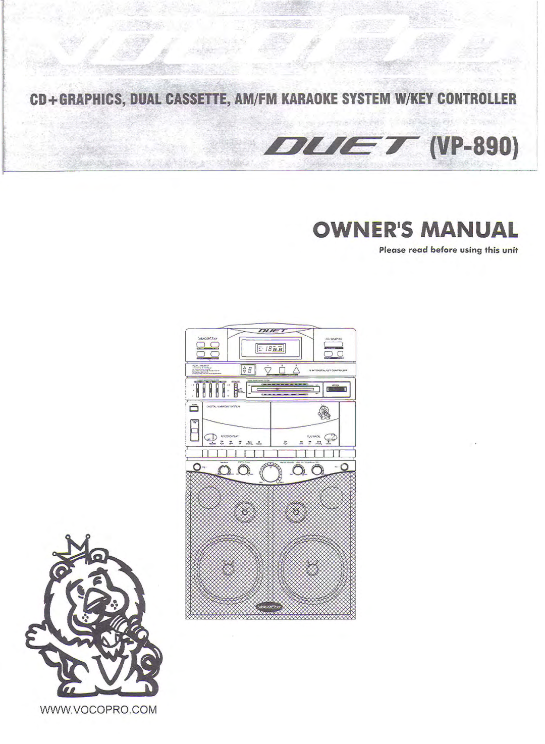 VocoPro 890 manual 