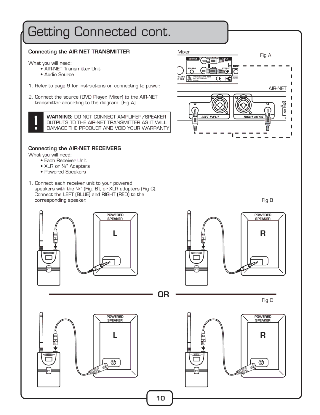 VocoPro AIR-NET manual Ettingt#Onnected#Cont, œ˜˜iVÌ ˆ˜ÊÌ iÊ , ‡ /Ê/,  , œ˜˜iVÌˆ˜ÊÌ…iÊ,‡ /Ê, 6 