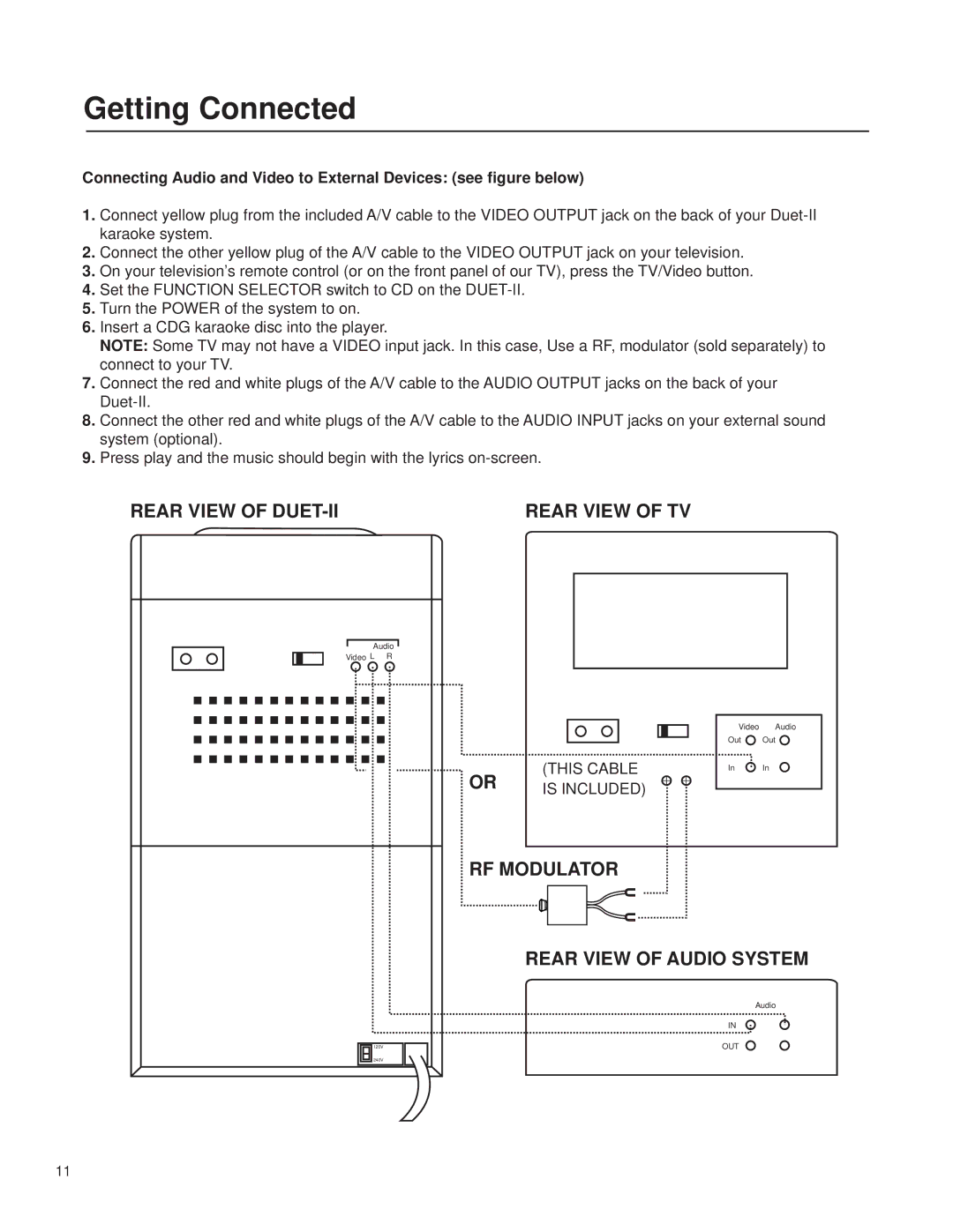 VocoPro Cassette Deck owner manual Getting Connected 