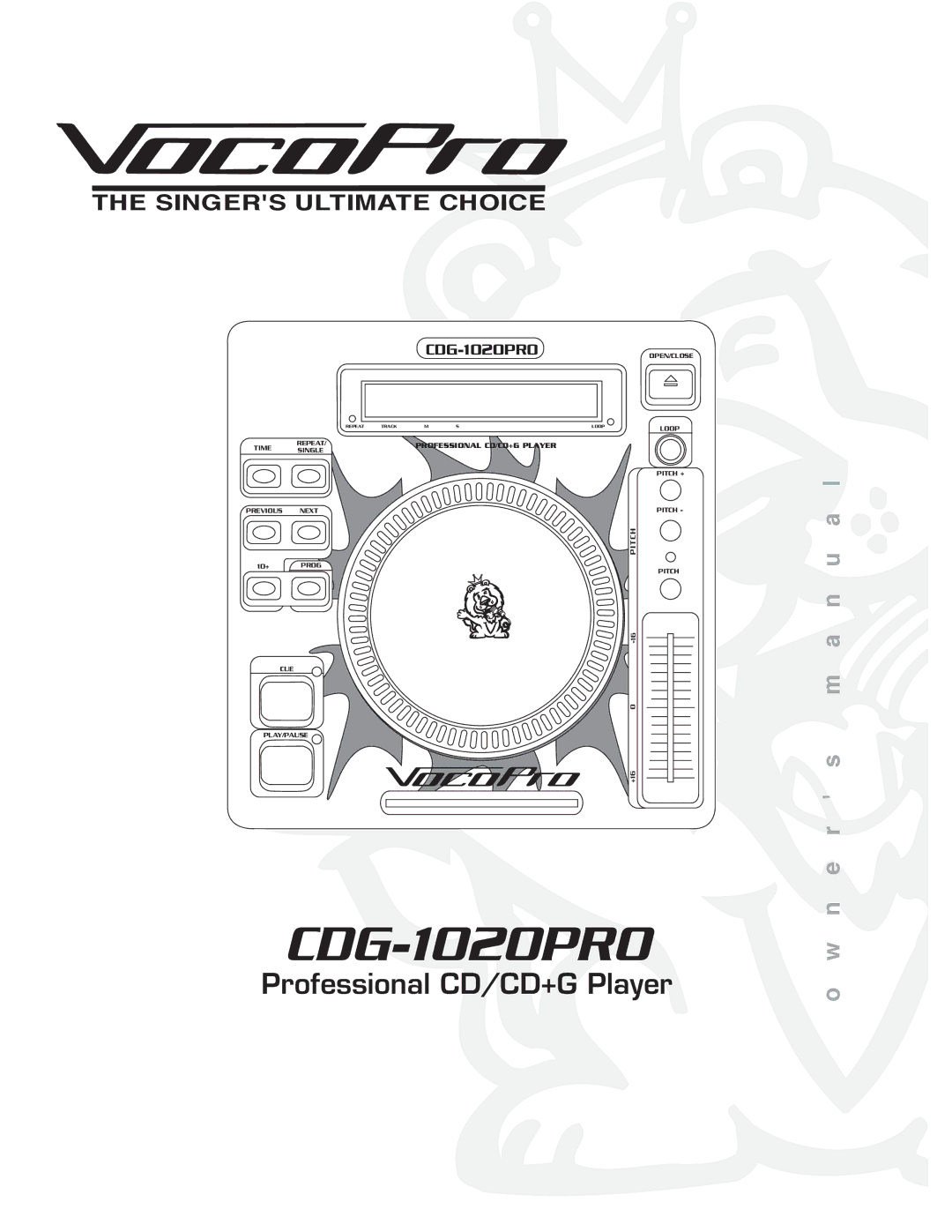 VocoPro CDG-1020PRO owner manual 