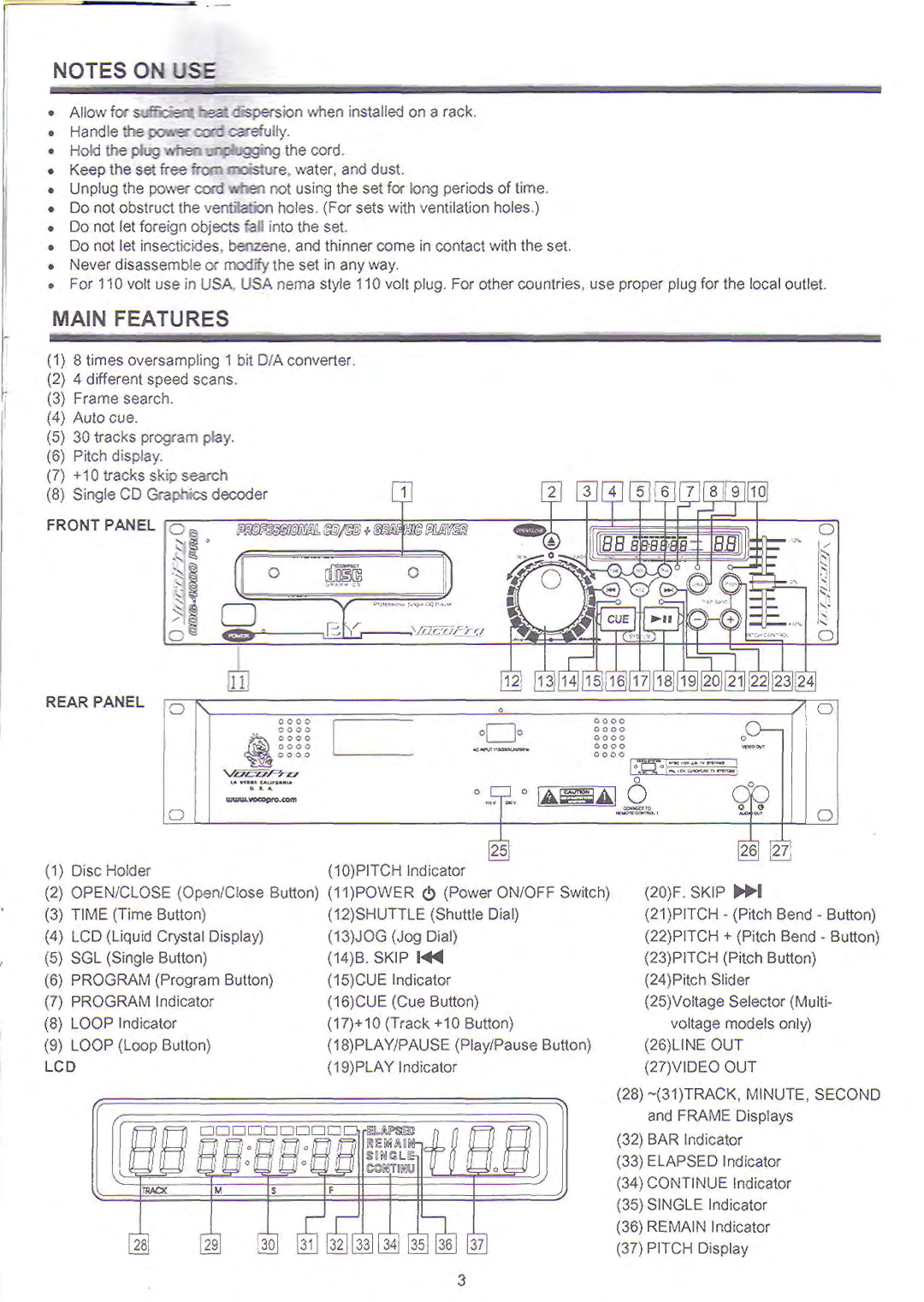 VocoPro CDG-4000 manual 