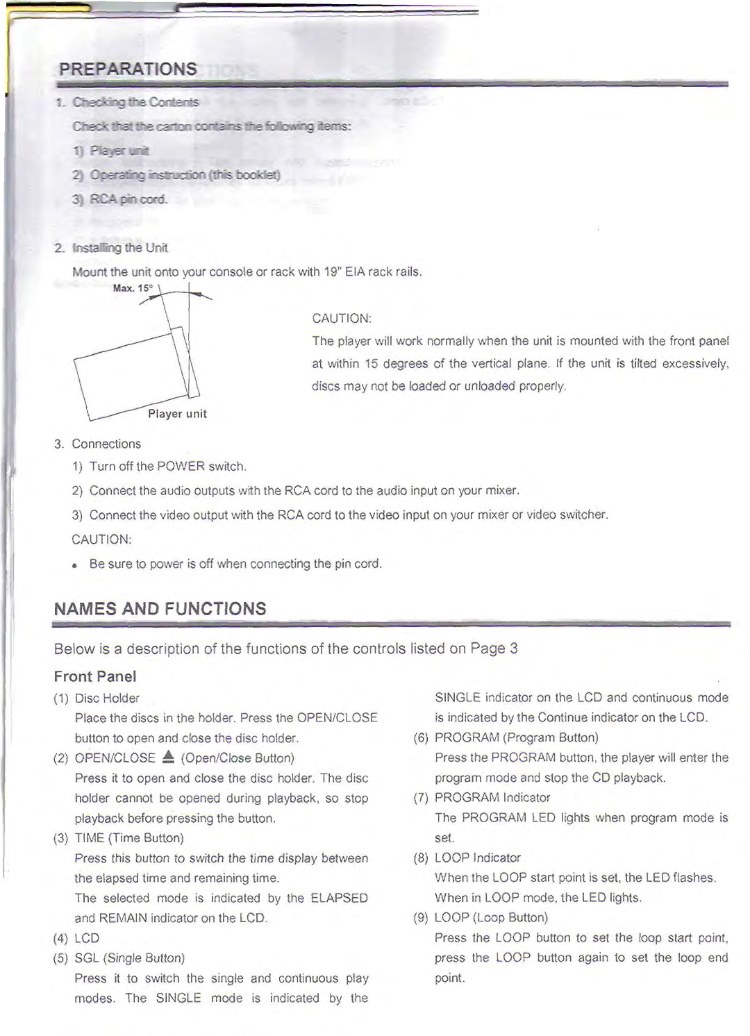 VocoPro CDG-4000 manual 