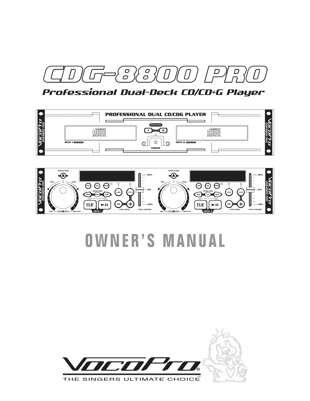 VocoPro CDG-8800PRO owner manual CDG-8800 PRO 