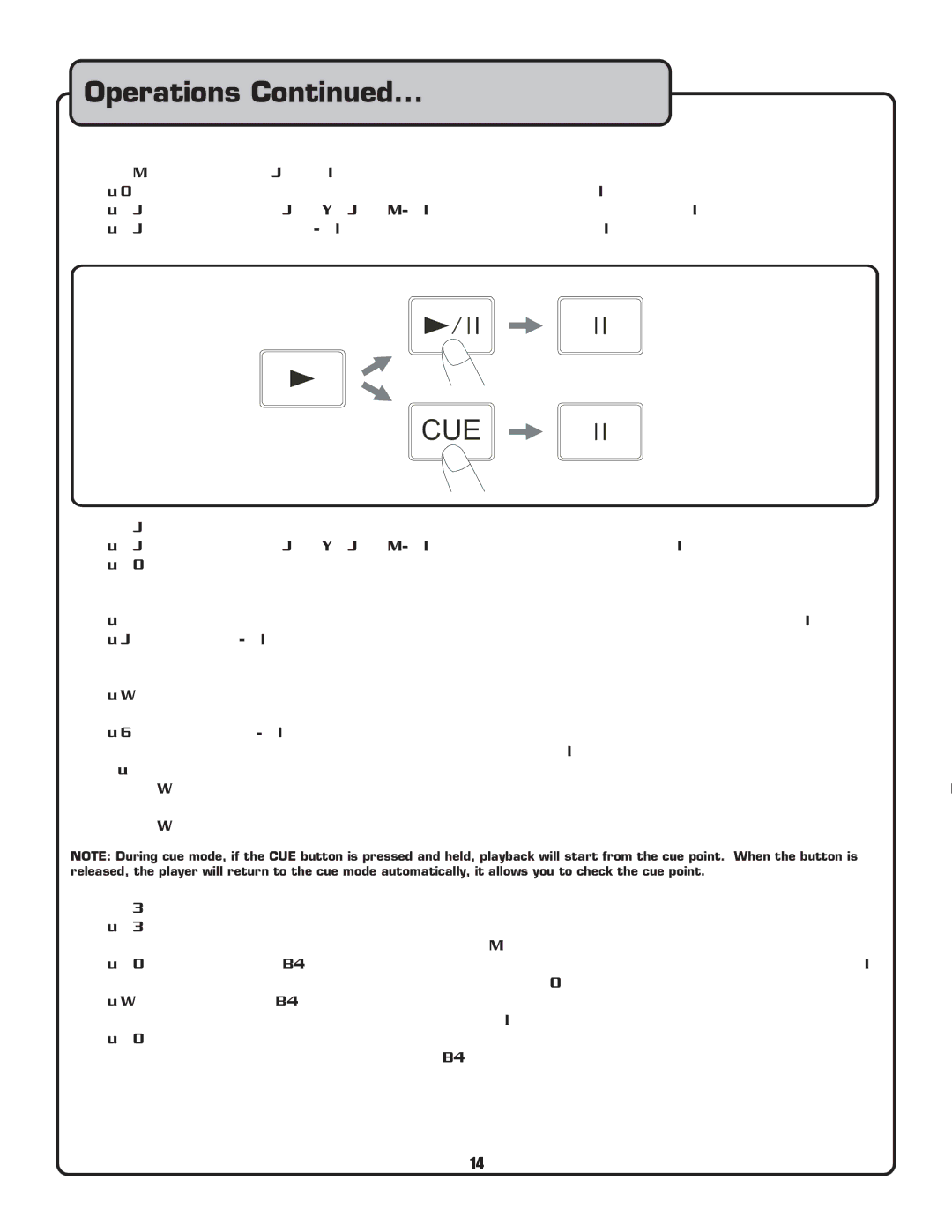 VocoPro CDG-9000 owner manual Cue 