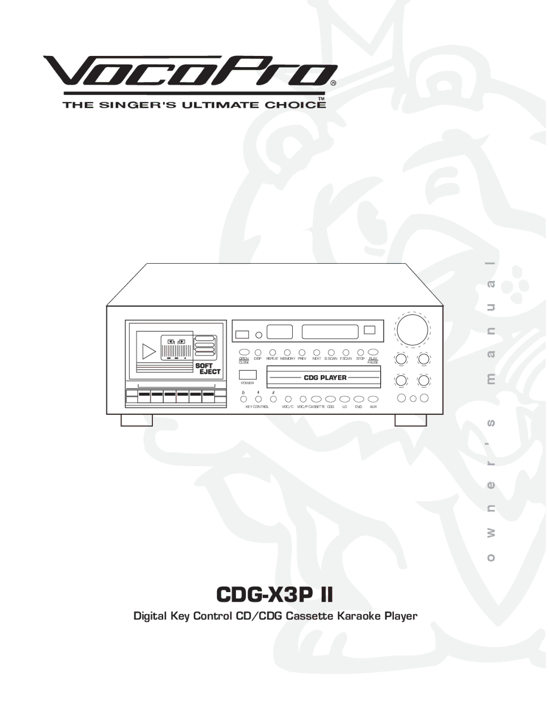 VocoPro CDG-X3P II owner manual 