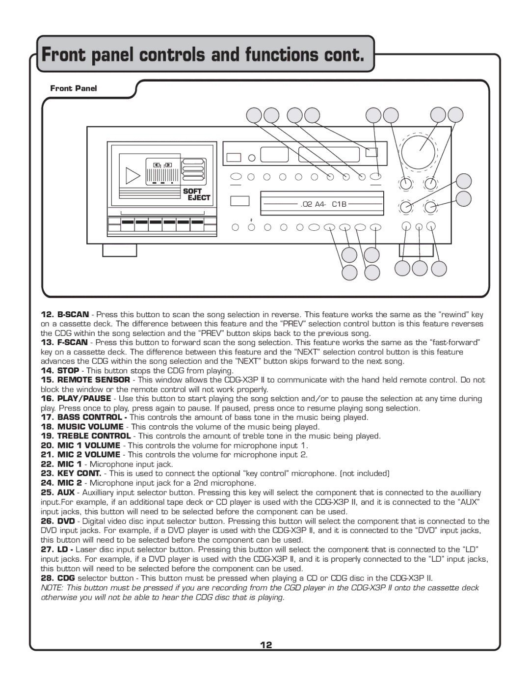 VocoPro CDG-X3P II owner manual 22 23 