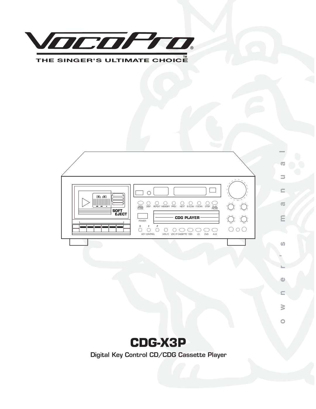 VocoPro CDG-X3P owner manual 