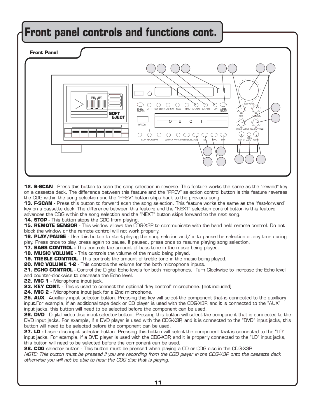 VocoPro CDG-X3P owner manual 22 23 