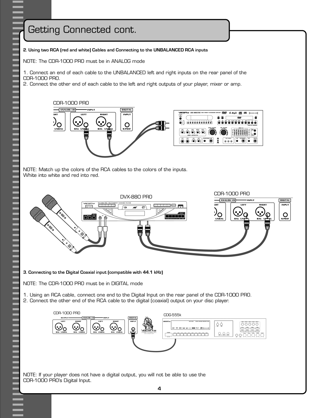 VocoPro CDR-1000 PRO owner manual DVX-880 PRO 