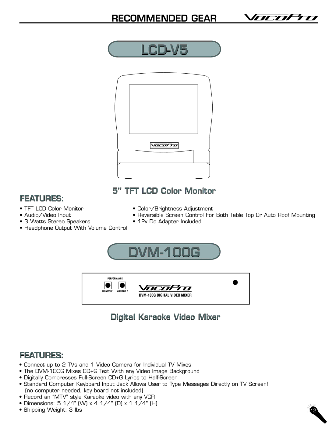 VocoPro DA-1000Pro manual LCD-V5 